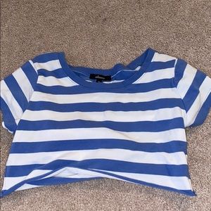 Stripped Blue Crop Top